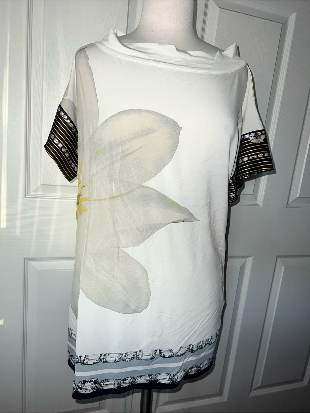 Roberto Cavalli Viscose Blouse w/ Stunning floral & diamond print